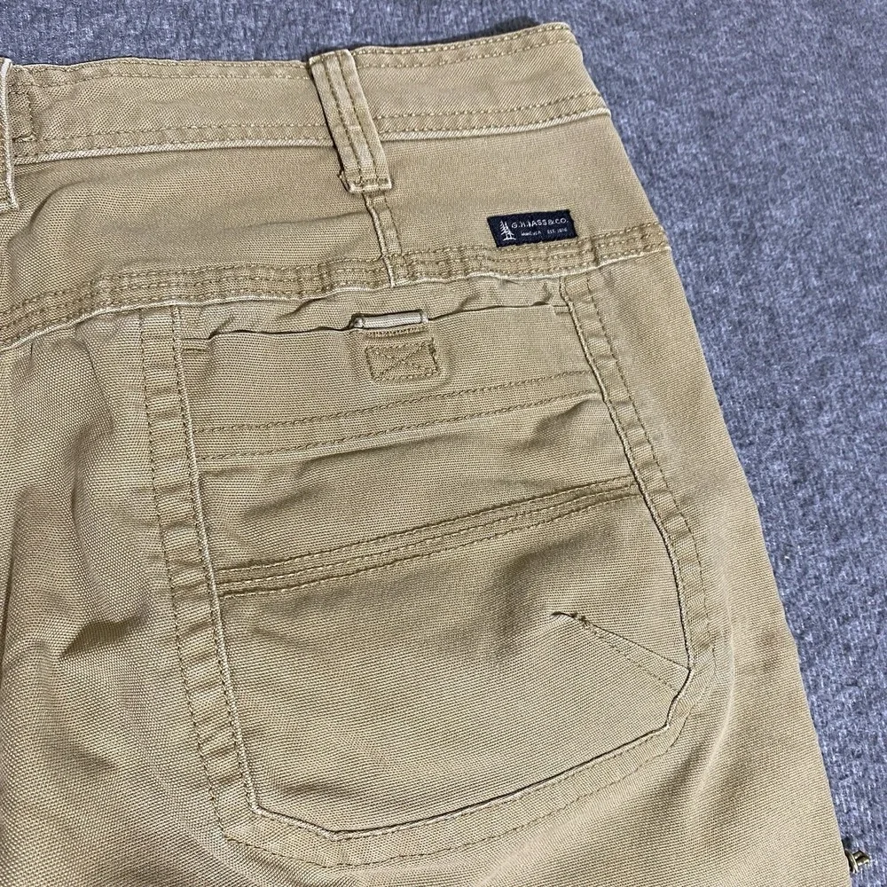 GH Bass & Co Mens Canvas Work Pants Tan Brown 40x30 Straight Leg Utility Skater